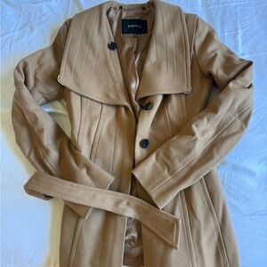 aritzia babaton beige trench coat mid length hip length fall winter jacket coat